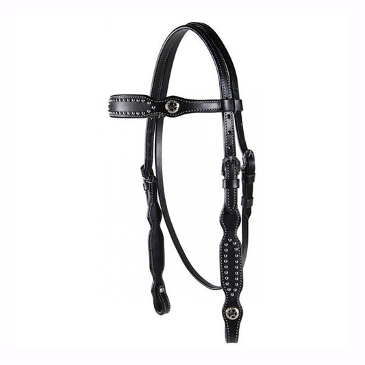 Cavalier - Holland Black Leather With Silver Spots Browband Headstall 284010-6