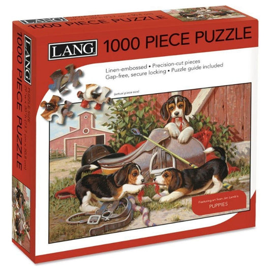 Lang - Jim Lamb’s Puppies Saddling Up Puzzle 1000pc 5038056