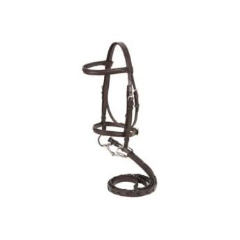 Tough 1 - Brown Leather Snaffle Mini Bridle With Reins Set 20-8559-7-0