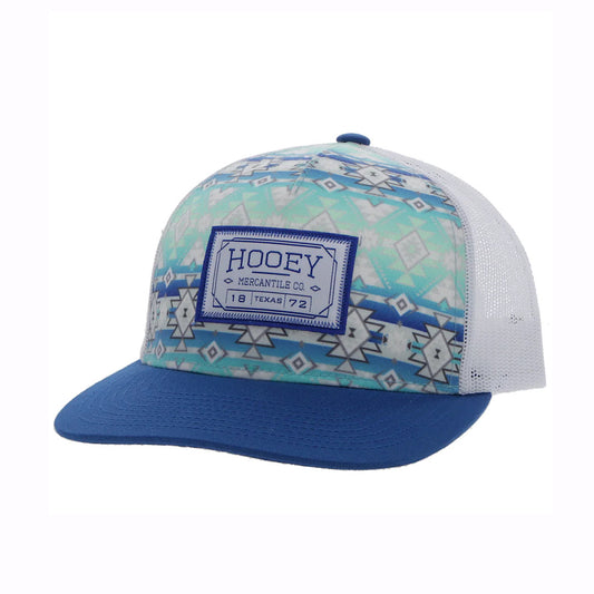 Hooey - Doc Blue Teal & White Aztec Snap Back Youth Ball Cap 2302T-TLWH-Y