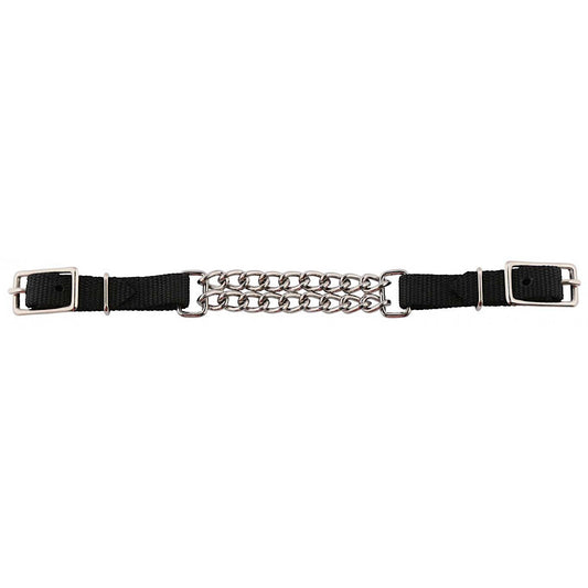 Western Rawhide  - Black Nylon Double Chain Curb Strap 172480-27