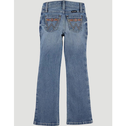 Girls Wrangler Bootcut Jeans - Light wash with Embroidered pocket