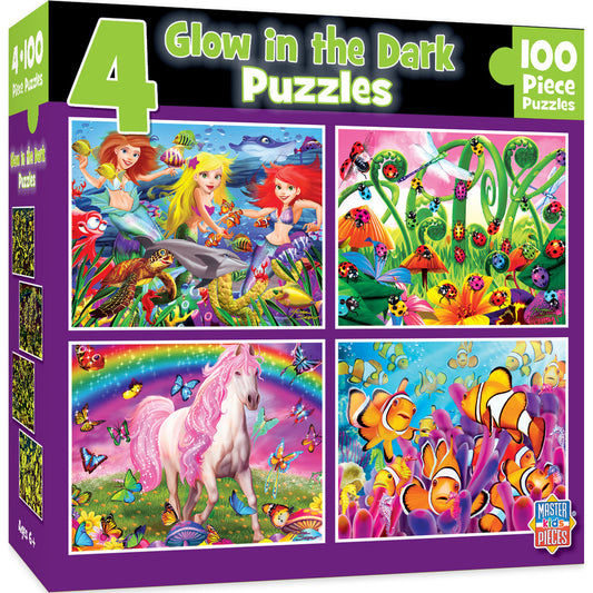 Master Pieces - Glow in the Dark 4 Pack Puzzles (Purple) 100pc 12024