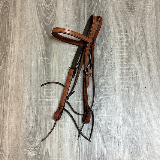 Mouse n' Ruby Original - Tan Leather with Black Lacing Browband Headstall