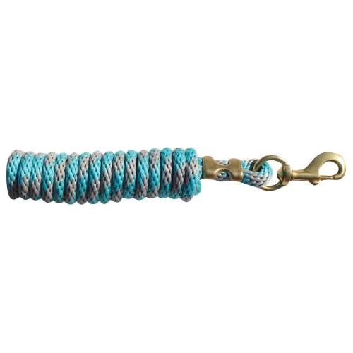 PC Poly Lead Rope 10’ Charcoal /Turquoise