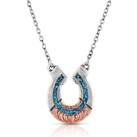 Inner Turquoise Horseshoe Necklace