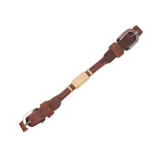 Buffalo Leather - Chestnut Harness Leather With Rawhide Accents Curb Strap 1710