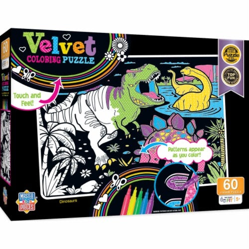 Master Pieces - Dinosaur Velvet Coloring Puzzle 60pc 11808