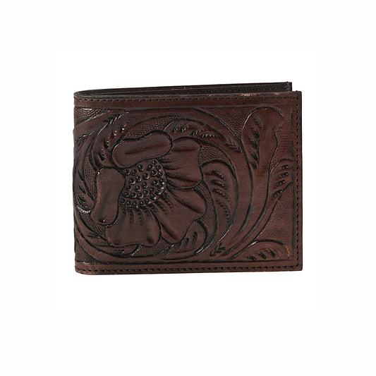 STS Ranchwear - Westward Brown Leather Tooled Men’s Bifold Wallet STS61264