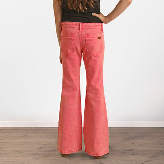 Girls Rock&Roll Pink distressed Flair Jeans