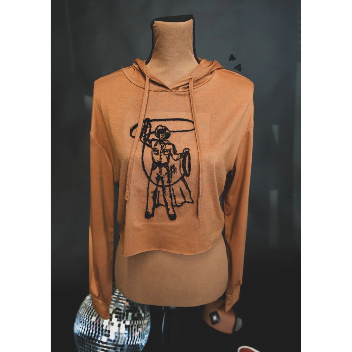 Cowboy Caller Hooded Long Sleeve Crop