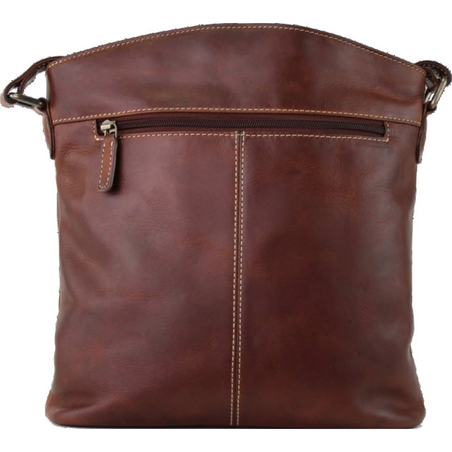 Rugged Earth Brown Leather Purse Dual Front Zipper