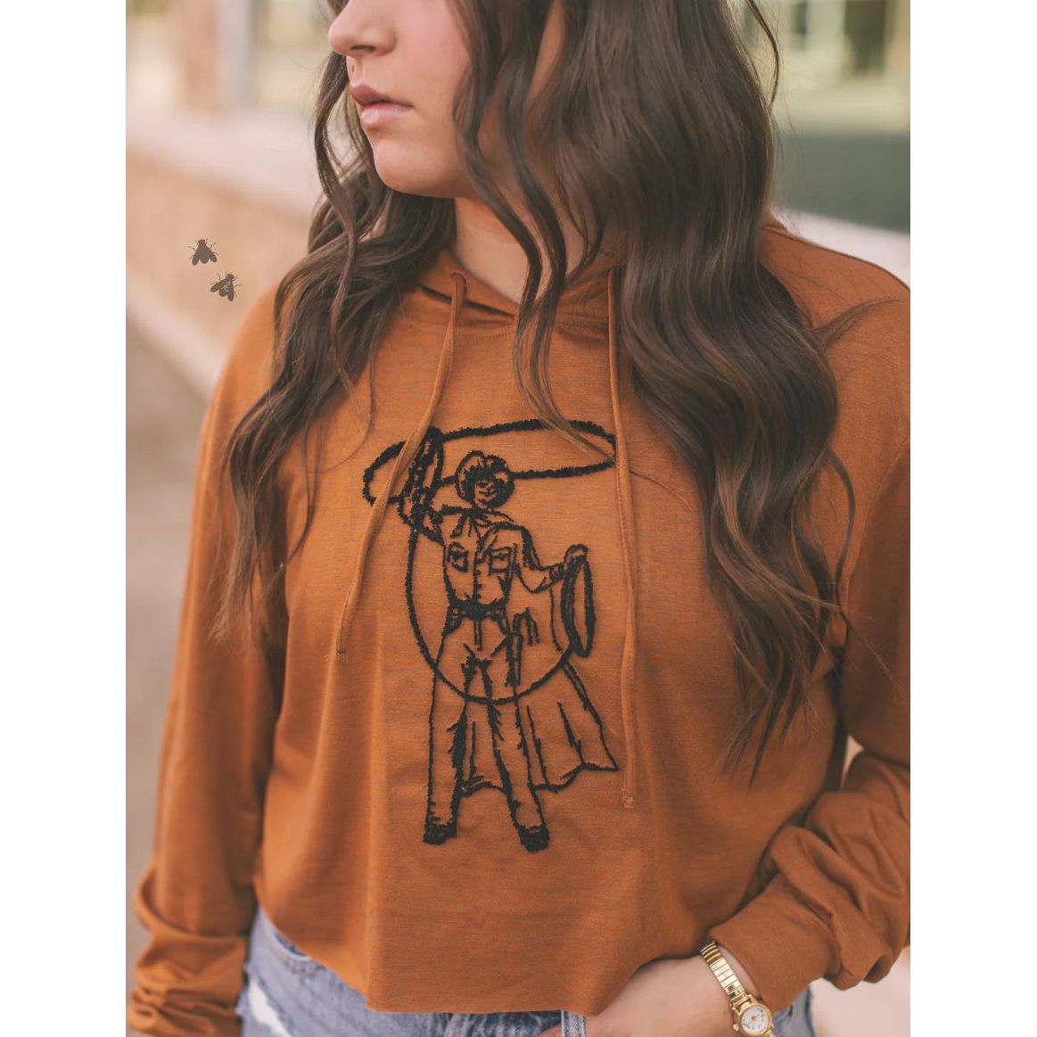 Cowboy Caller Hooded Long Sleeve Crop