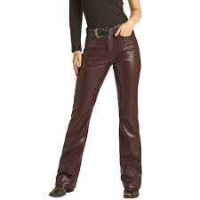 LEATHER MODEST BOOTCUT JEANS. #BW4HD03129