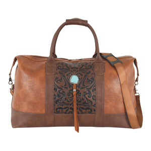 Catchfly - Women's Faux Turquoise Stone Embossed Weekender Duffel Dab 2421331191